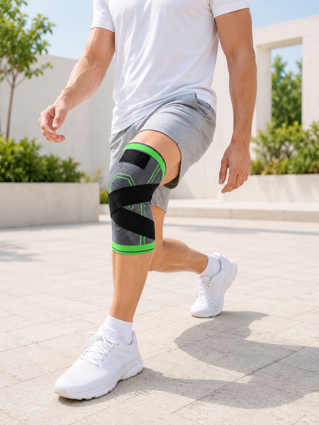 Ayarlanabilir Diz Desteği Çapraz Bantlı Spor Koşu Fitness Dizliği