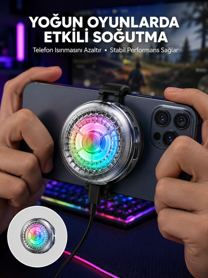 RGB LED Telefon Soğutucu Fan Yüksek Hızlı Soğutma Oyuncu Cooler Yeni Nesil