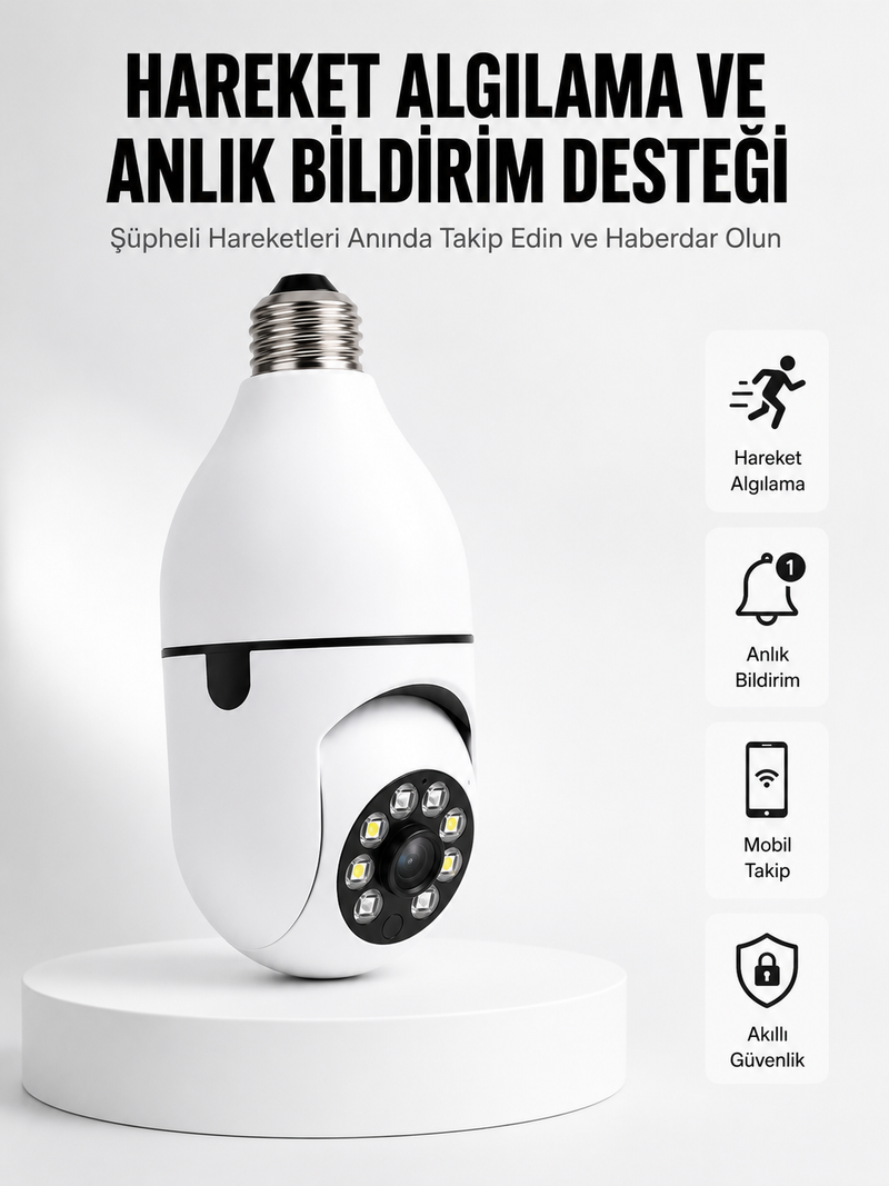 Hareket Algılamalı Kablosuz Akıllı Ev Güvenlik Kamerası Yeni Nesil