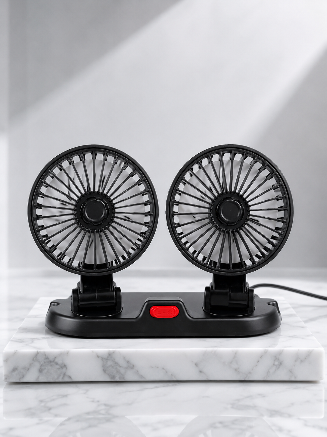 Çift Başlıklı Araç İçi USB Vantilatör Soğutucu Fan