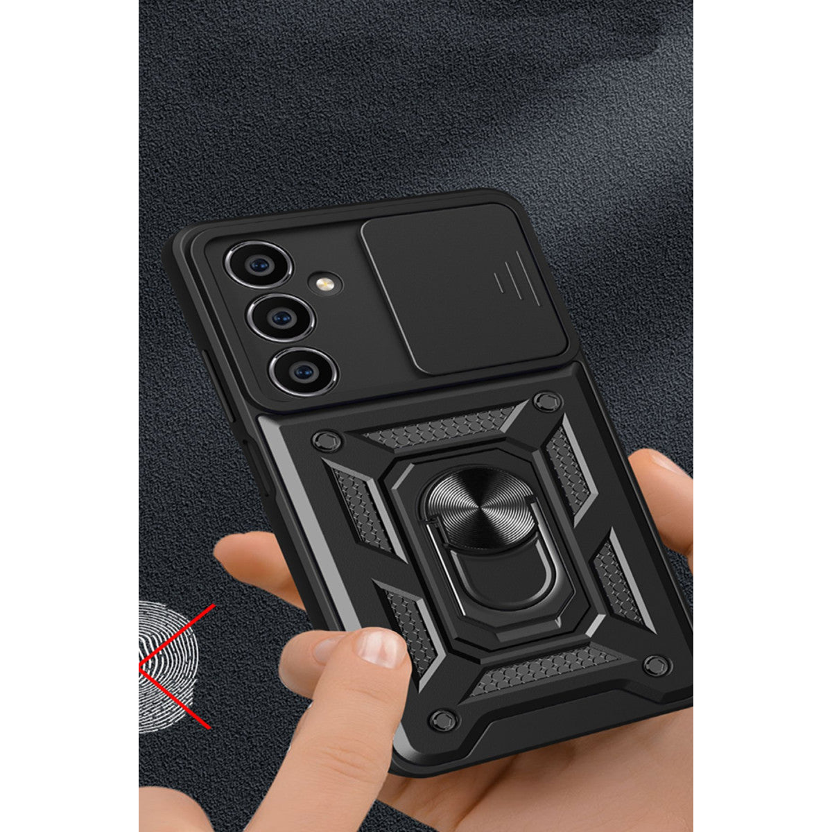 Galaxy A25 5G Kılıf Pars Lens Yüzüklü Silikon - Yeşil