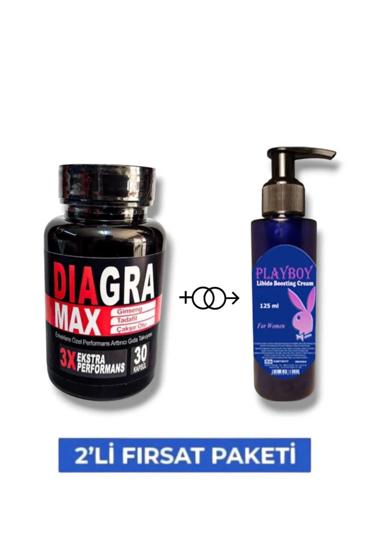 Diagra Max Erkek Özel Geliştirme 30'lu Destekleyici Playboy Lib.ido Arttırıcı Krem 125 ml