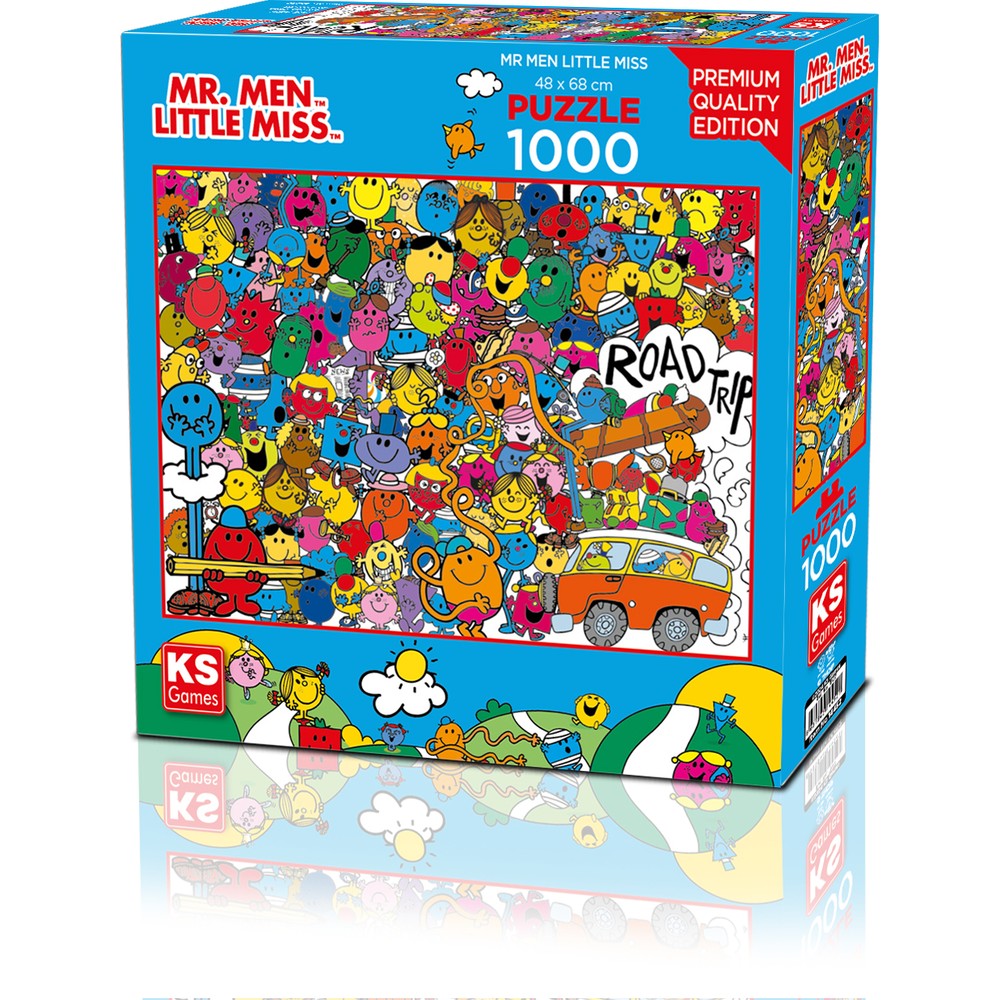 1000 Parça Lisanslı Yapboz, Mr Men Temalı Eğlenceli Oyun