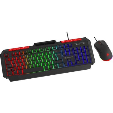 Gamebooster Knight KM-11B Rainbow Aydınlatmalı Kablolu Oyuncu Klavye & Rgb Mouse Set