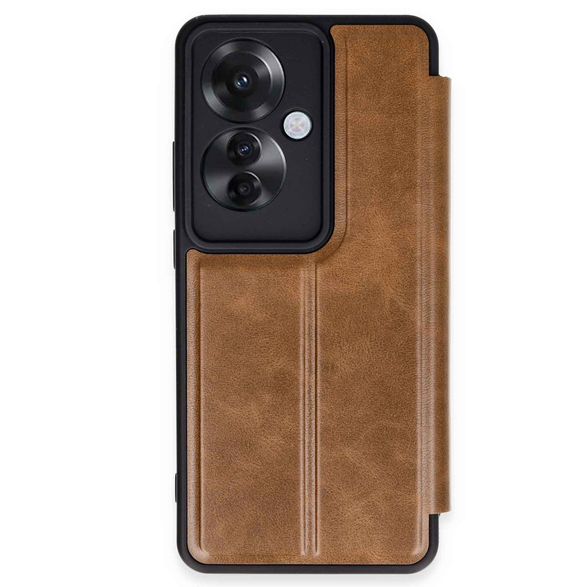 Reno 11F Kılıf Flip Cover - Taba