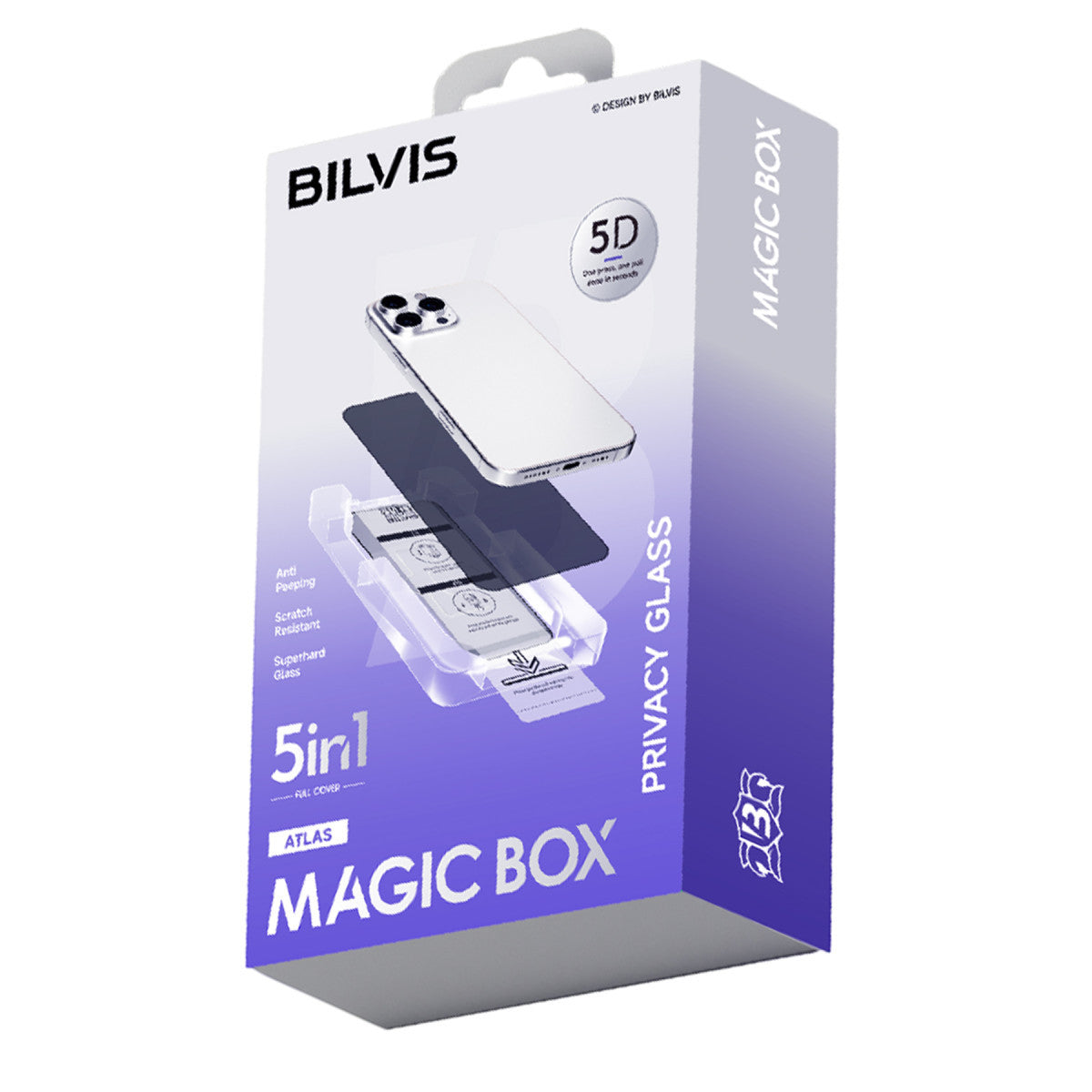 iPhone 13 Pro Max Bilvis 5in1 5D Magic Hayalet Cam Ekran Koruyucu - Siyah