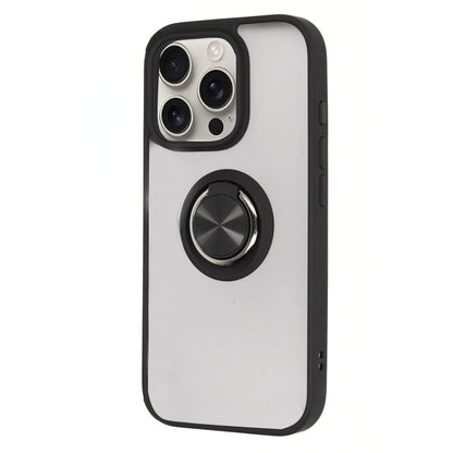 iPhone 16 Pro Kılıf Montreal Yüzüklü Silikon Kapak - Siyah