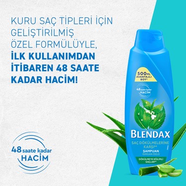 Aloe Vera Özlü Nemlendirici Şampuan 500ml Kuru Saçlar için