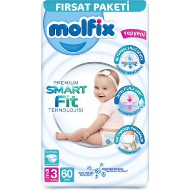 60 Adet Midi Beden Fırsat Paketi Bebek Bezi