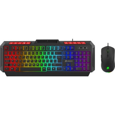 Gamebooster Knight KM-11B Rainbow Aydınlatmalı Kablolu Oyuncu Klavye & Rgb Mouse Set