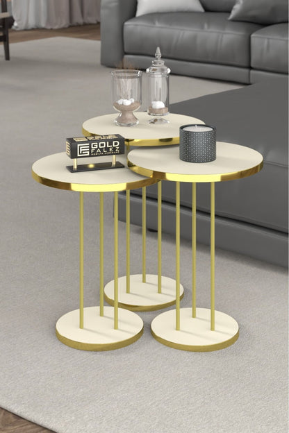 Gold Terra Zigon Krem Bej 3'lü