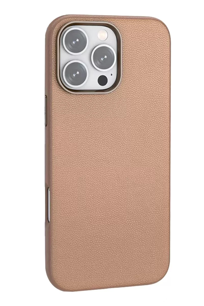 iPhone 16 Pro Wonder Deri Magsafe Kapak - Bronz