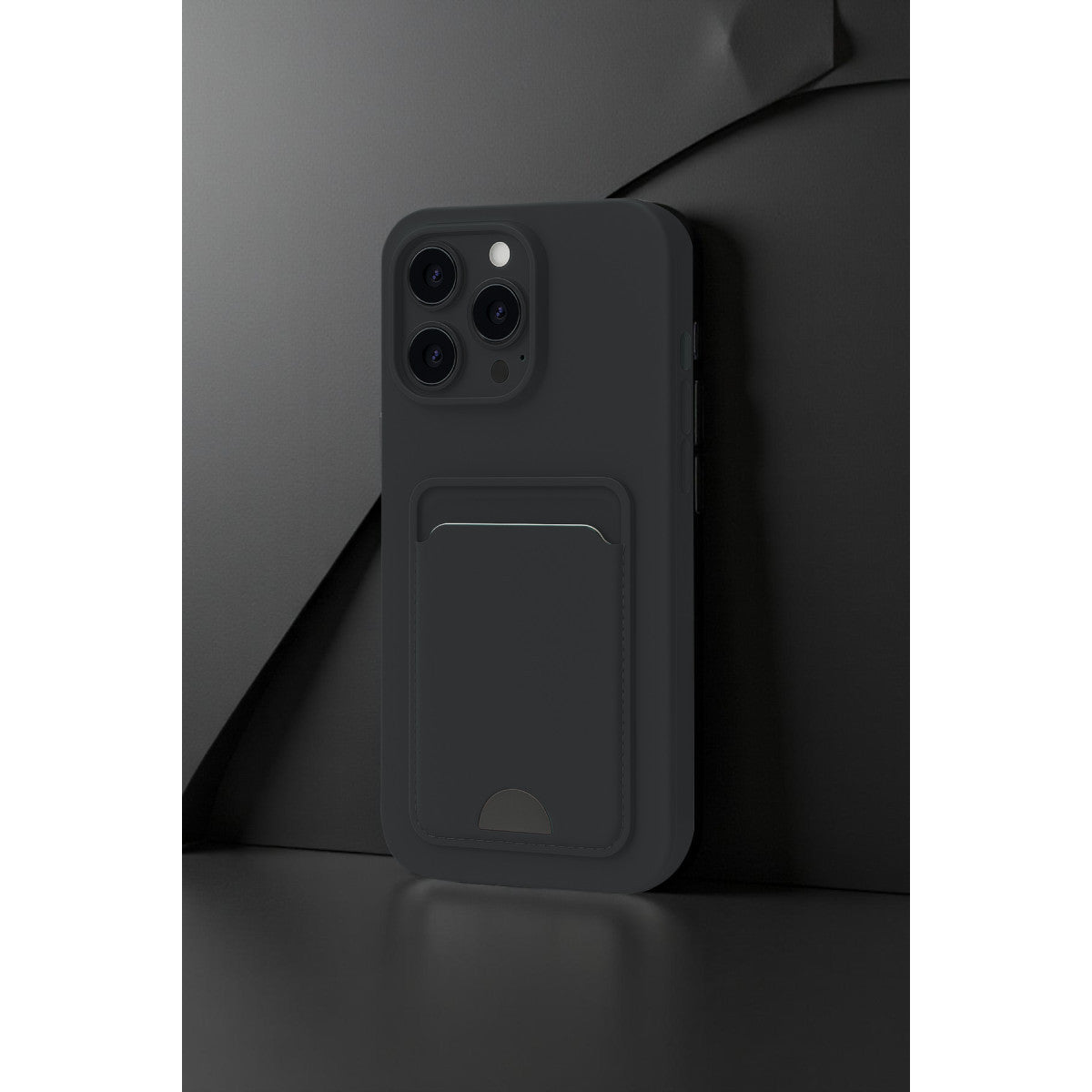 iPhone 16 Plus Kılıf Kelvin Kartvizitli Silikon - Koyu Yeşil