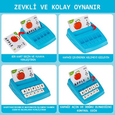 Eğitici Kelime ve Matematik Oyun Seti, 32 Kart ile Eğlence