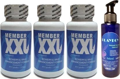Playboy Hintohu Member xxl Erkeklere Özel 60lı 3 Adet - Playboy Natural Personal Lubricant 125 ml Lubricant Gel Jel