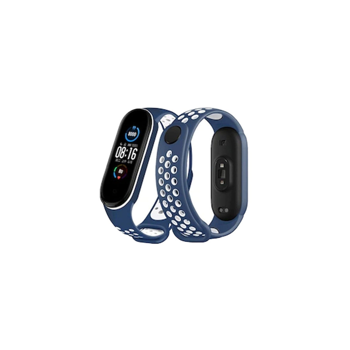 Mi Band 7 Spor Delikli Kordon - Lacivert-Beyaz