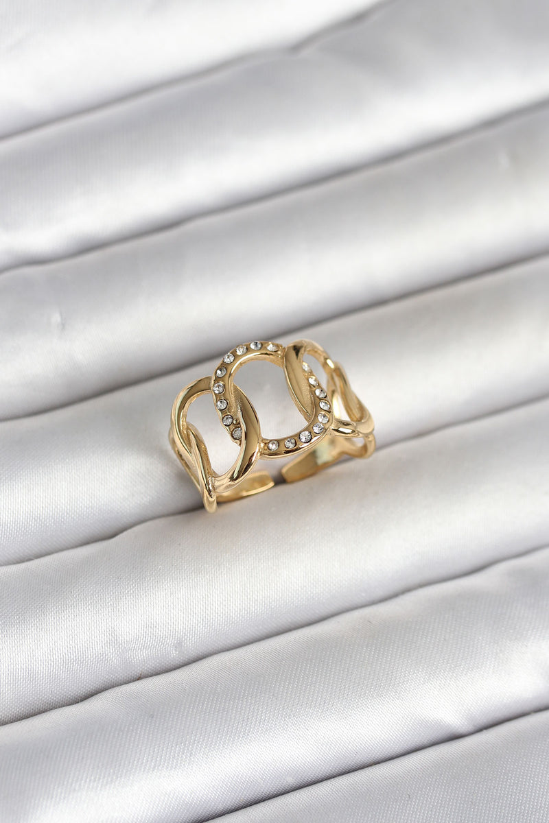 316L Çelik Gold Renk Samanyolu Model Kadın Yüzük