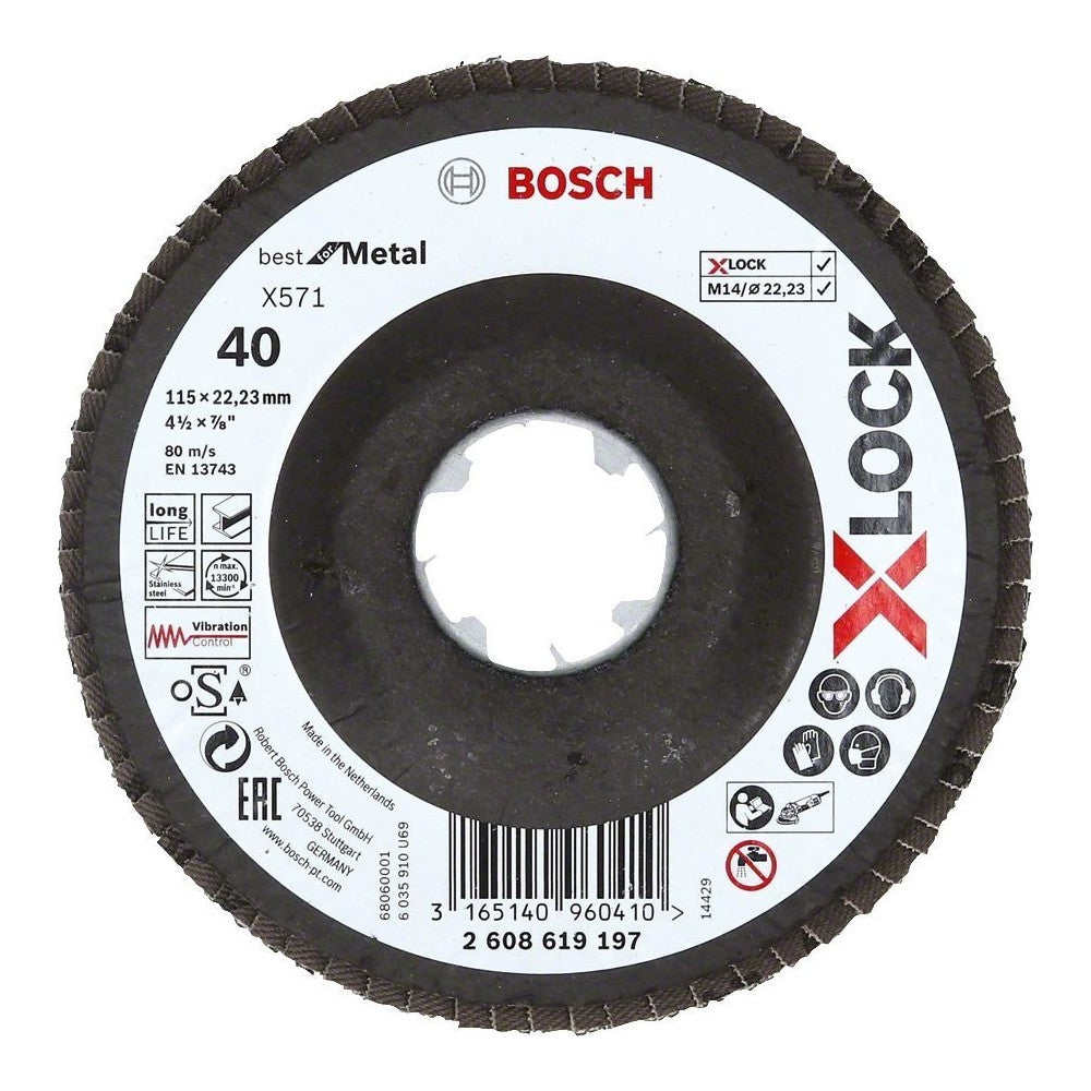 X-Lock 115 mm Metal Flap Disk, 40 Kum