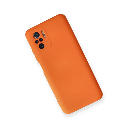 Redmi Note 10 Kılıf Nano içi Kadife Silikon - Turuncu