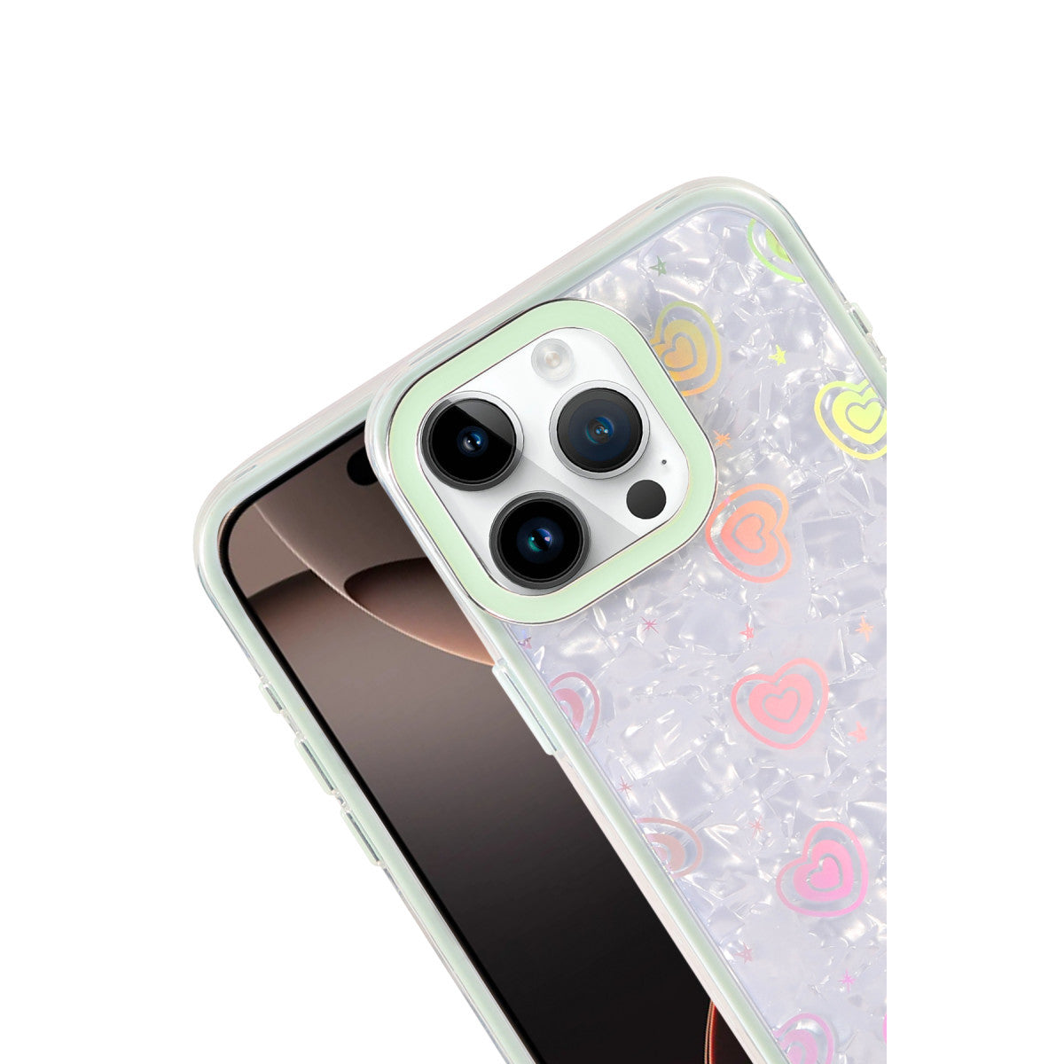 iPhone 15 Pro Lumi Desenli Kapak - Yeşil