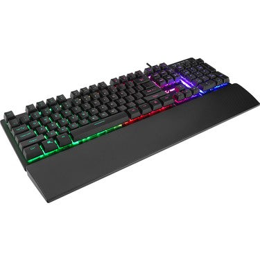 Rampage KB-RX77 Runner Siyah USB Rainbow Aydınlatmalı Ingilizce Klavye Düzeni Us Layout Bilek