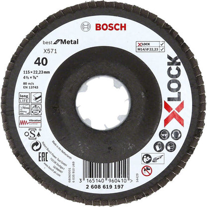 Bosch X-Lock Best For Metal 115MM 40KUM Flap