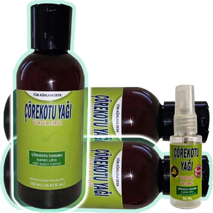 Çörek Otu Mesaj Bakım Yağı 3X150 Ml+Çörek Otu 30 ml Yağ ile