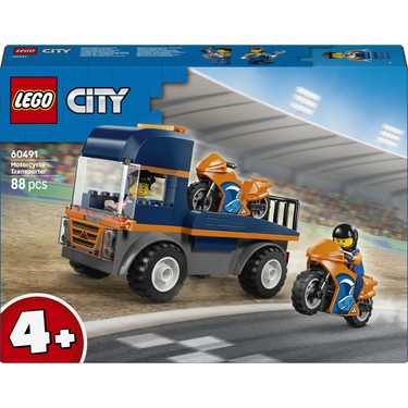 4 yaş ve üzeri çocuklar için motosiklet taşıyıcı set - 2 minifigür içeren