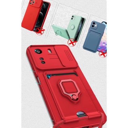 Redmi 13C Kılıf Zuma Kartvizitli Yüzüklü Silikon - Pembe