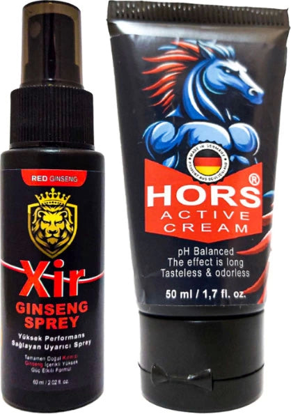 Xir 3xeffect Spray 50 ml + Hors Active Cream 50 ml / Erkek Özel Yer Zaman Katılık ve Ebat Seti