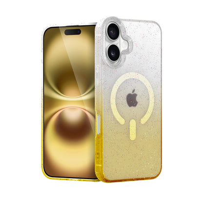 iPhone 16 Plus Pummel Shiny Magsafe Kapak - Gold