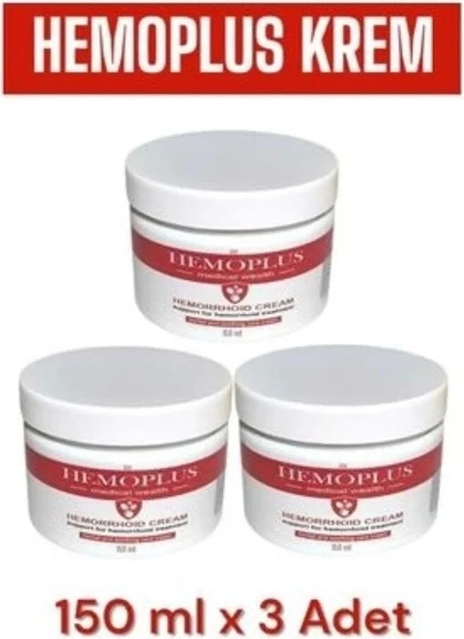 Hemoplus Bakım Kremi 150 ml x 3 Adet
