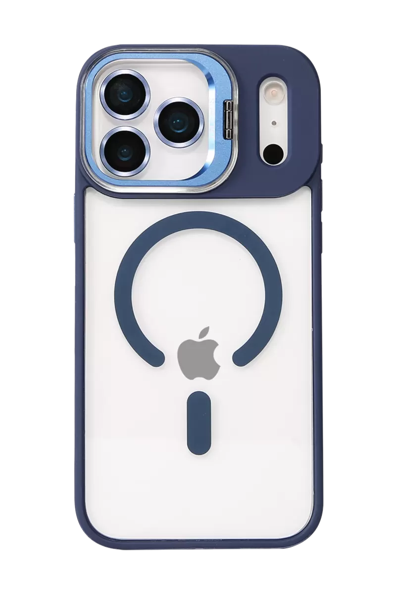 iPhone 17 Pro Max Remim Lensli Magsafe Standlı Kapak - Lacivert