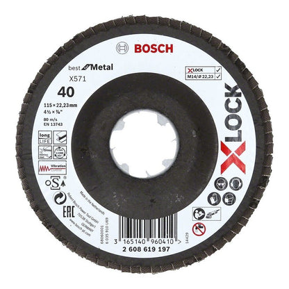 X-Lock 115 mm Metal Flap Disk, 40 Kum