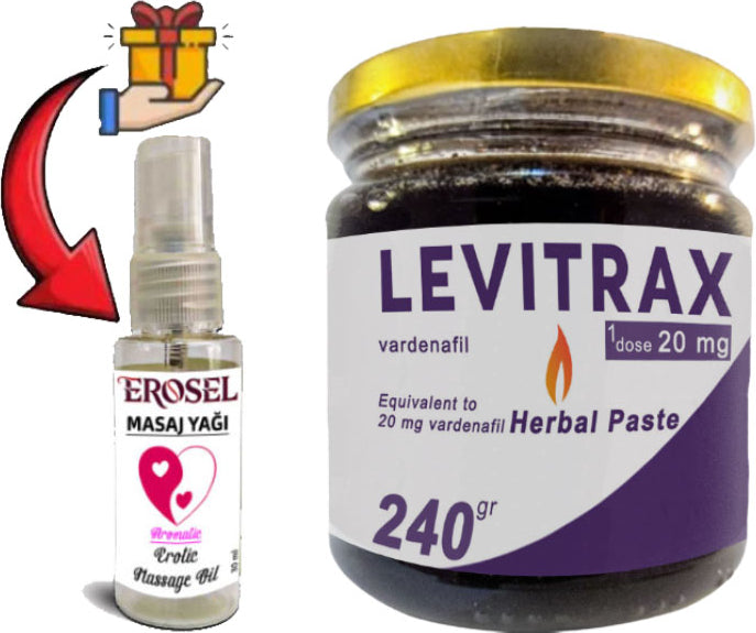 Naturalia: Levitrax Macun 240 gr Erkeklerin Performanslarına Özel + Erosel Erotikmasaj Yağı Hediye