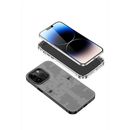 iPhone 14 Pro Max Kılıf Mekanik Bumper Kapak - Derin Mor