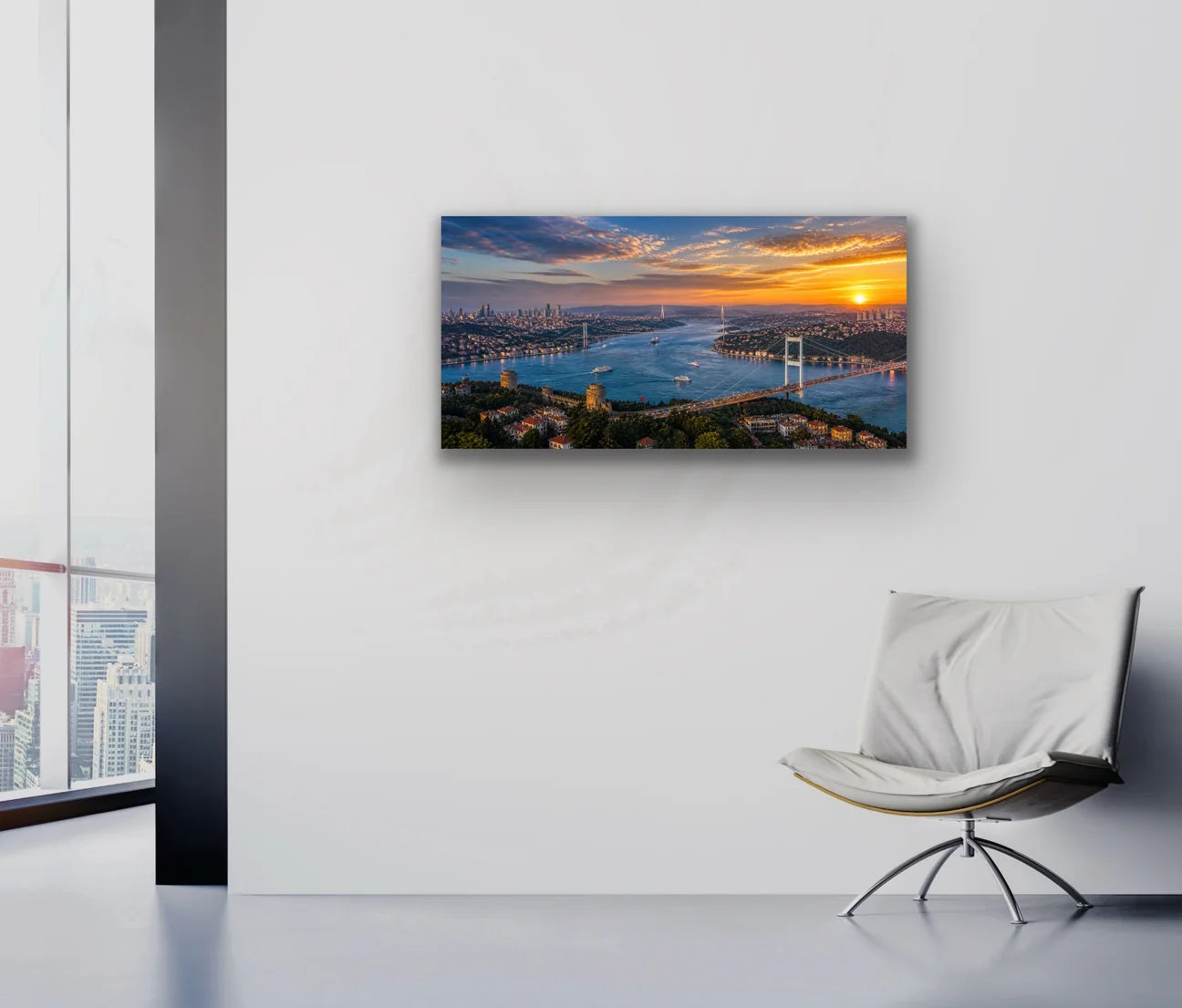 3 Boğaz Manzaralı İstanbul Kanvas Tablo 60X120 CM