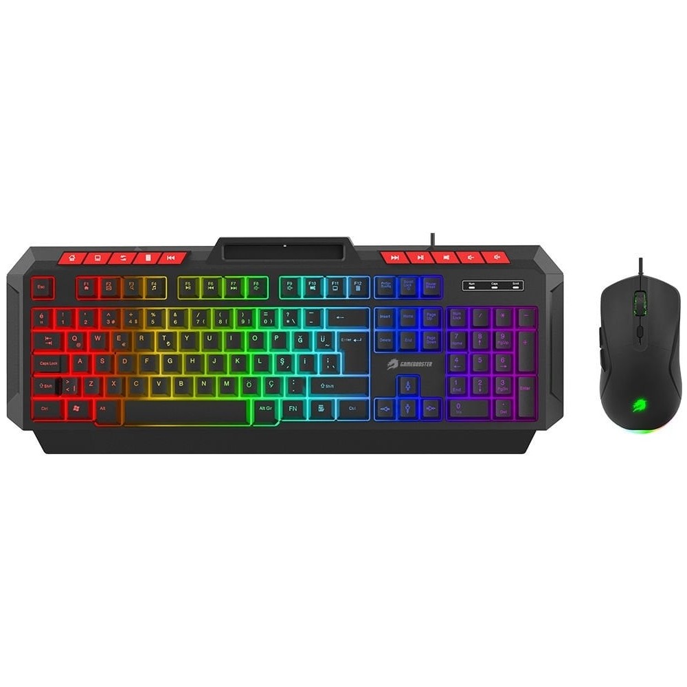 Gamebooster Knight KM-11B Rainbow Aydınlatmalı Kablolu Oyuncu Klavye & Rgb Mouse Set