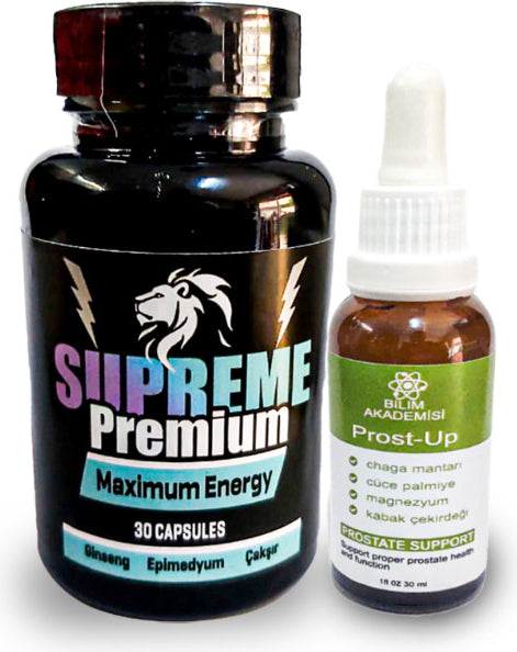 Supreme Premium Erkeklere Özel 30LU Katılık ve Maximum Energy + Yanında Prost-Up 30ML Pırostat Içeceği