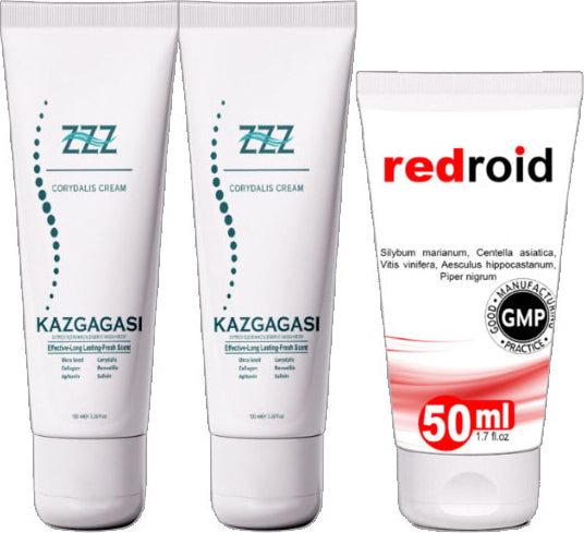 Kaz Gagası Kremi 2 Adet 100 ml Corydalis Cream + Redroid 50 ml Analbakım Kremi