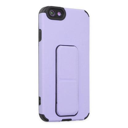 iPhone 6 Kılıf Mega Standlı Silikon - Lila