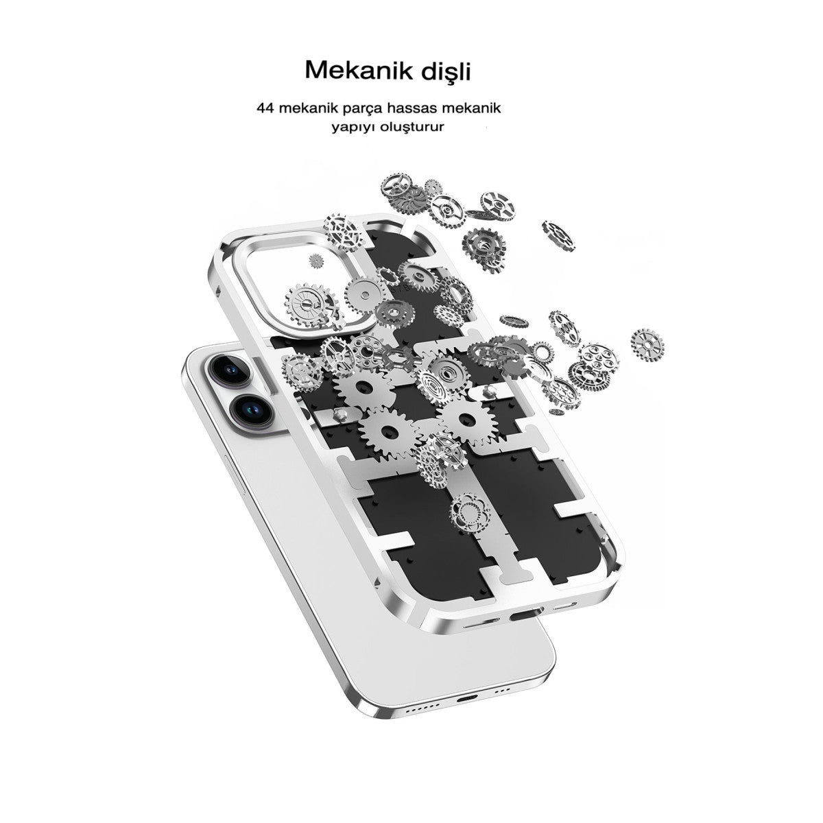 iPhone 14 Pro Kılıf Mekanik Bumper Kapak - Derin Mor