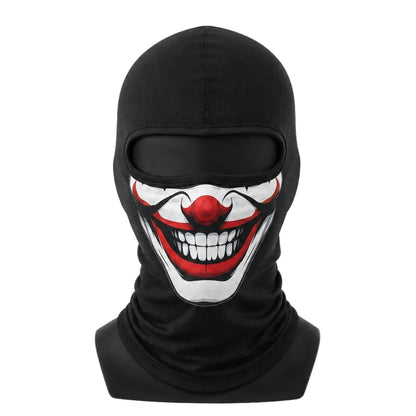 Unisex Palyaço Baskılı Balaklava Maske 1 Adet Tek Beden Viskoz Kask İçi Outdoor Motosiklet Maskesi