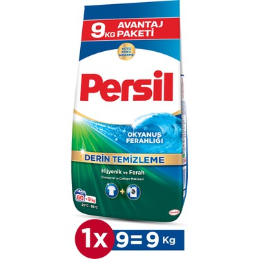 9 kg Okyanus Ferahlığı ile Toz Çamaşır Deterjanı