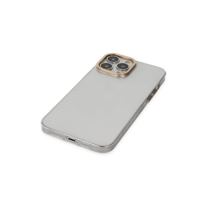 iPhone 13 Pro Kılıf Anka PC Sert Metal Kapak - Şeffaf