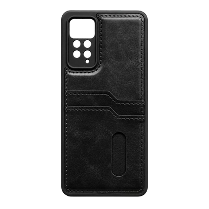 Note 12 Pro 4G Kılıf Sara Kartvizitli Deri Kılıf - Siyah