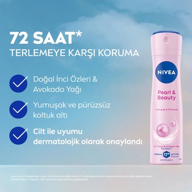 Kadın Sprey Deodorant 150ml, 72 Saat Etkili Koruma