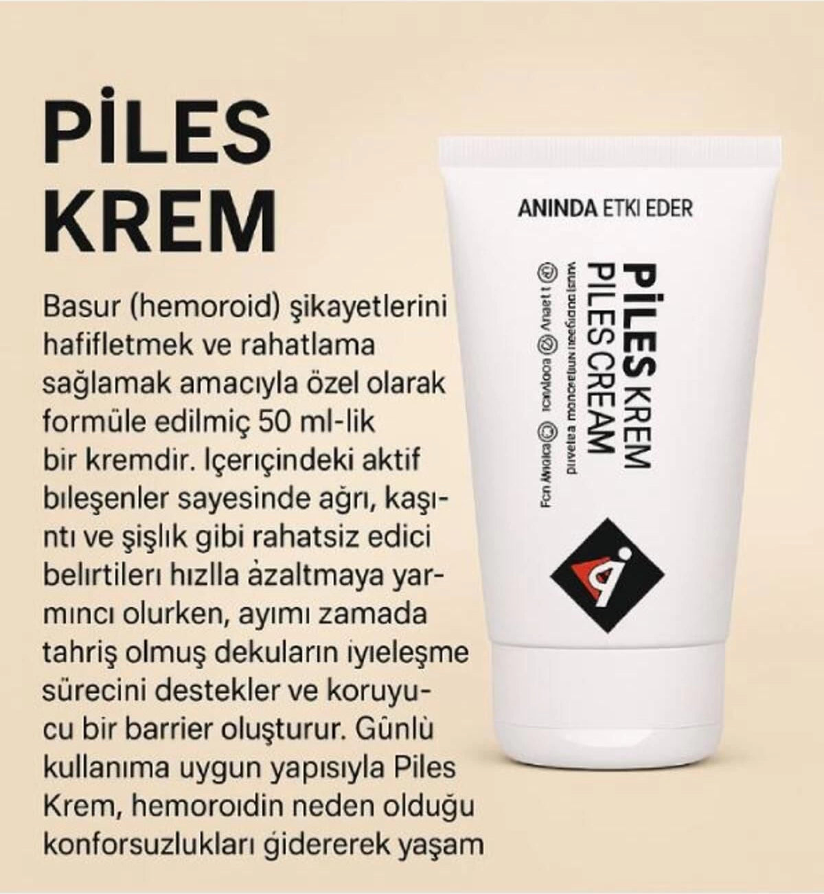 Piles Hemeroıdınız ve Bağsurunuz Için Yeni Formüllü Çözümünüzkremi 50 ml x 2 Adet