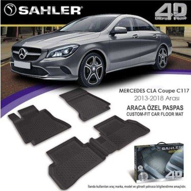 2013-2018 Mercedes CLA Coupe İçin 4.5D Premium Havuzlu Paspas - Uyumlu