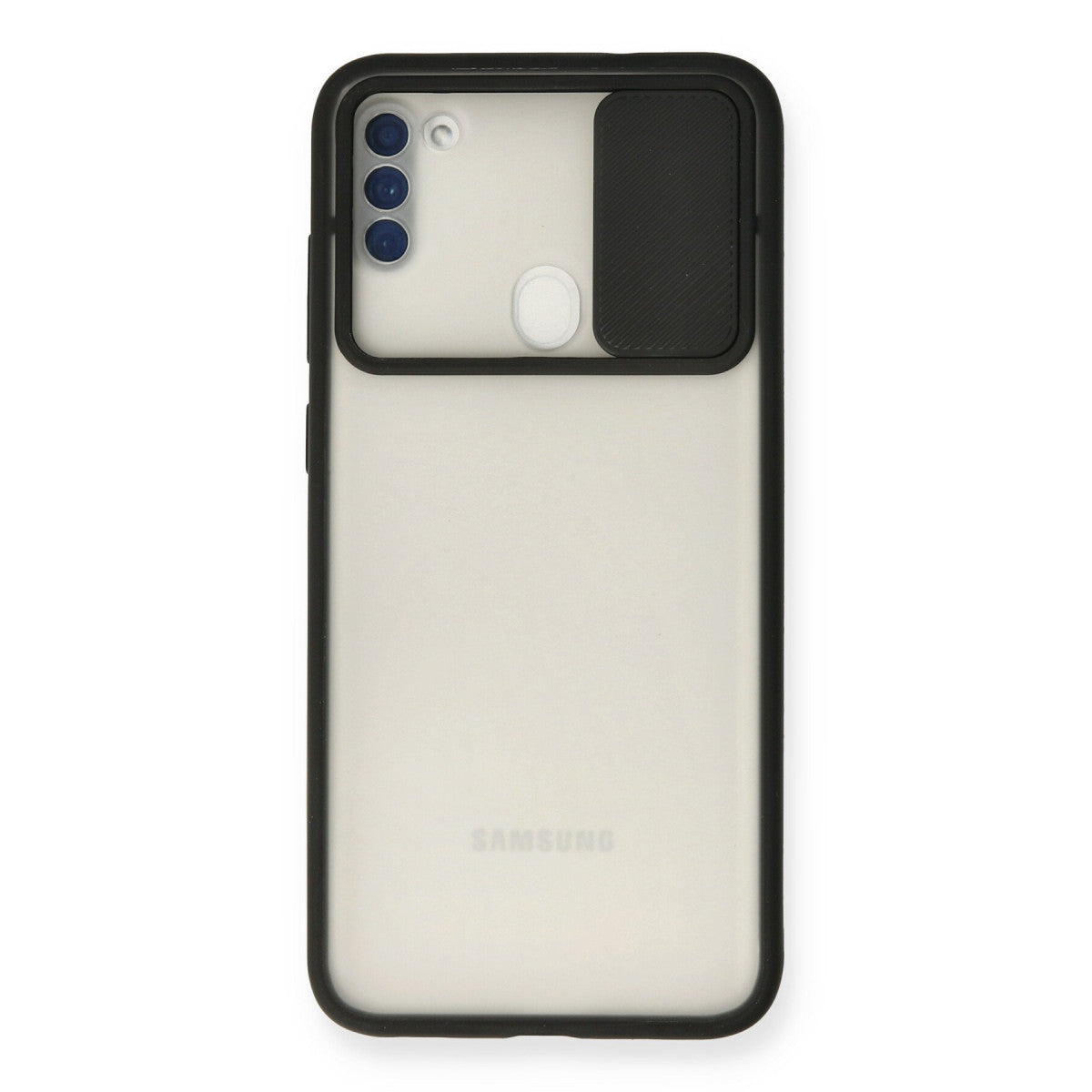 Galaxy A11 Kılıf Palm Buzlu Kamera Sürgülü Silikon - Siyah
